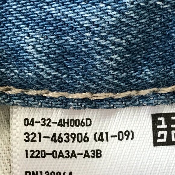 Uniqlo Slim Straight Jeans Women 28 Blue Mid Rise Kaihara Fabric Stretch Preppy - Picture 12 of 13